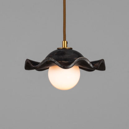 Rivale Pendant Light with Wavy Ceramic Shade