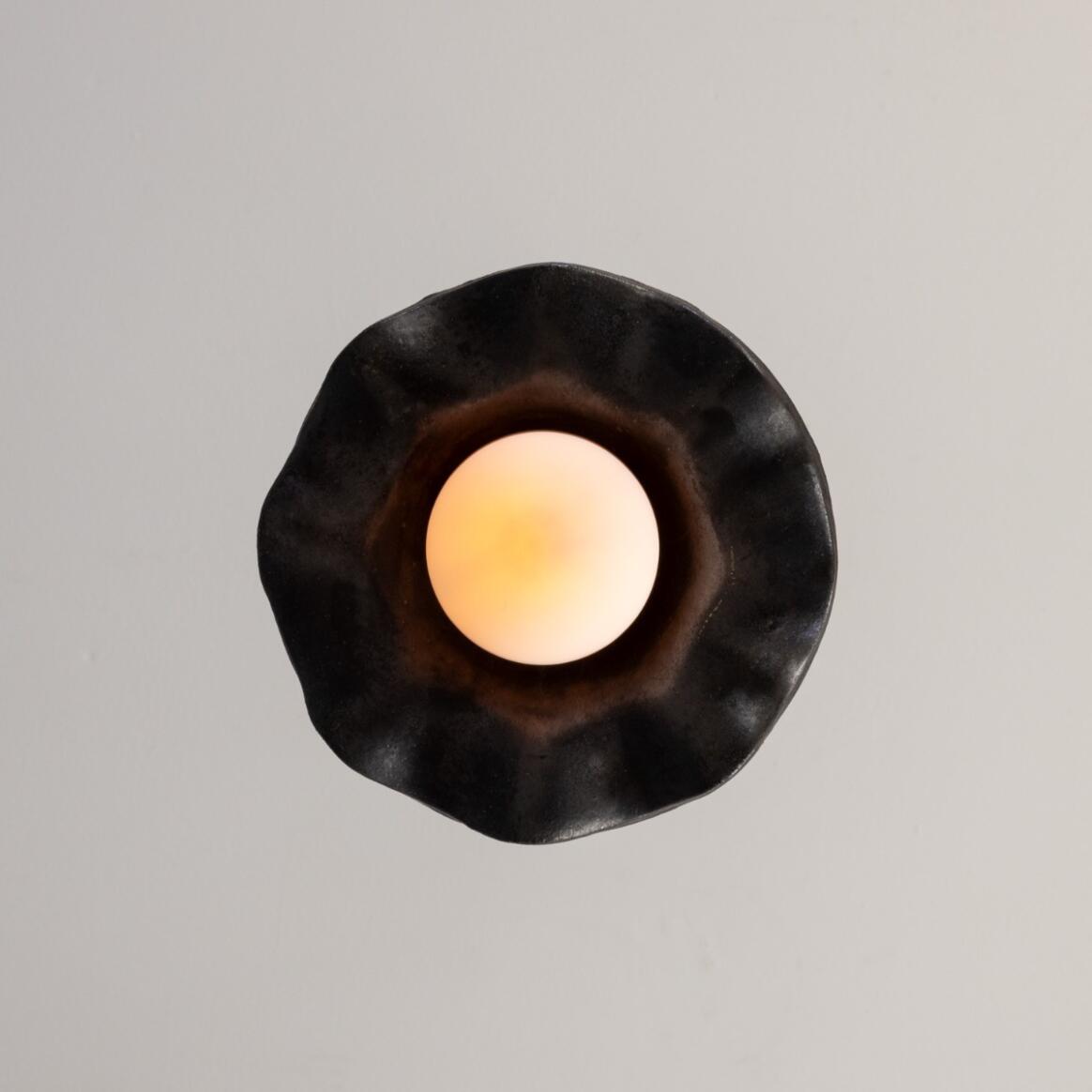 Rivale Pendant Light with Wavy Ceramic Shade