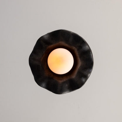 Rivale Pendant Light with Wavy Ceramic Shade