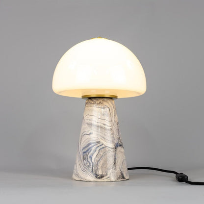 Champignon Ceramic Mushroom Glass Dome Table Lamp 38cm IP20