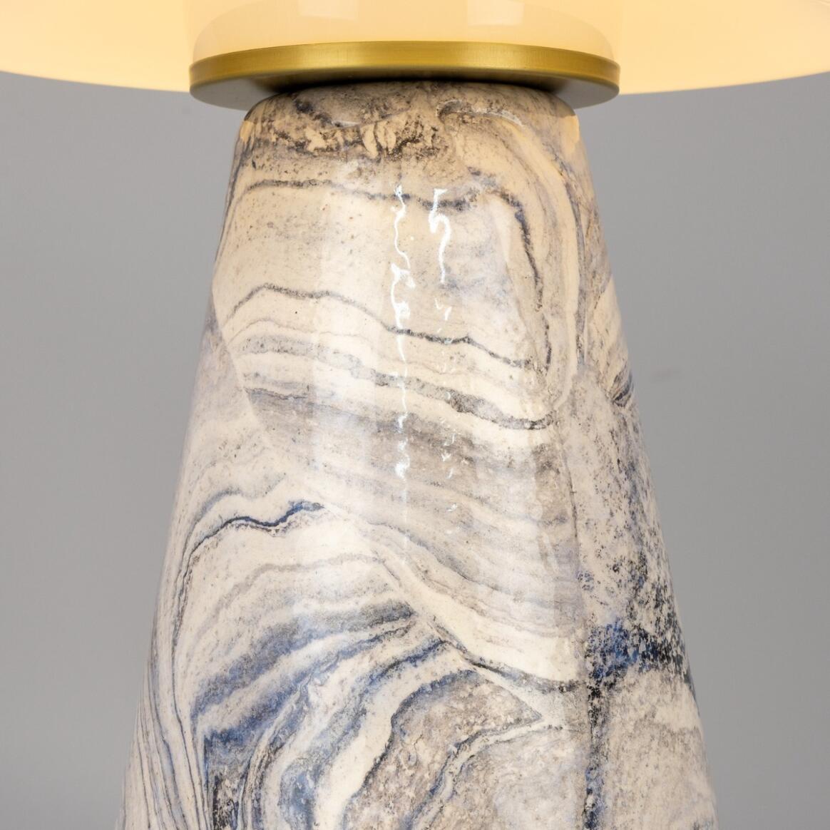 Champignon Ceramic Mushroom Glass Dome Table Lamp 38cm IP20