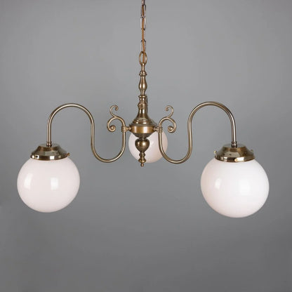 Eldron Traditional Chandelier with Opal Globes, Three-Arm