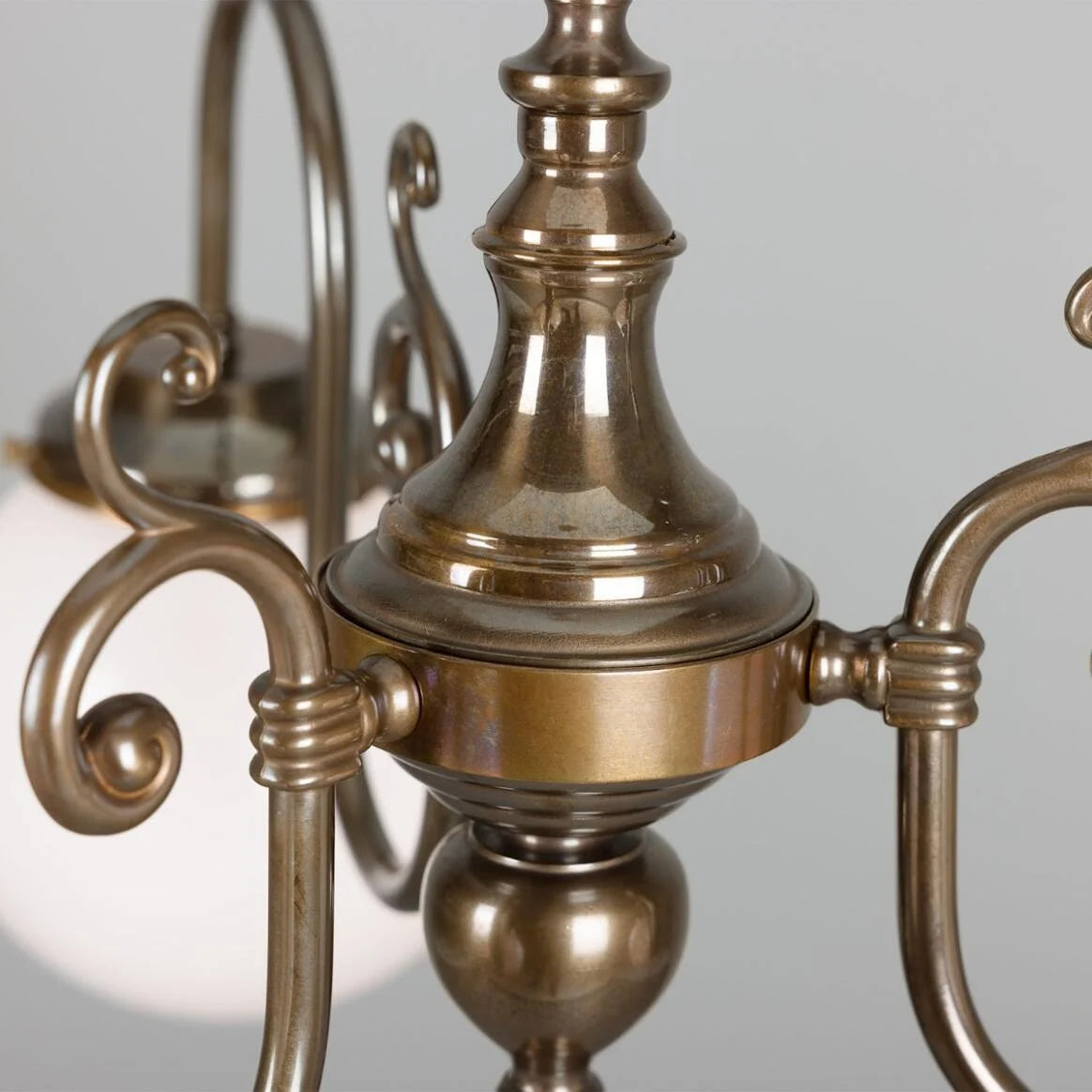 Eldron Traditional Chandelier with Opal Globes, Three-Arm