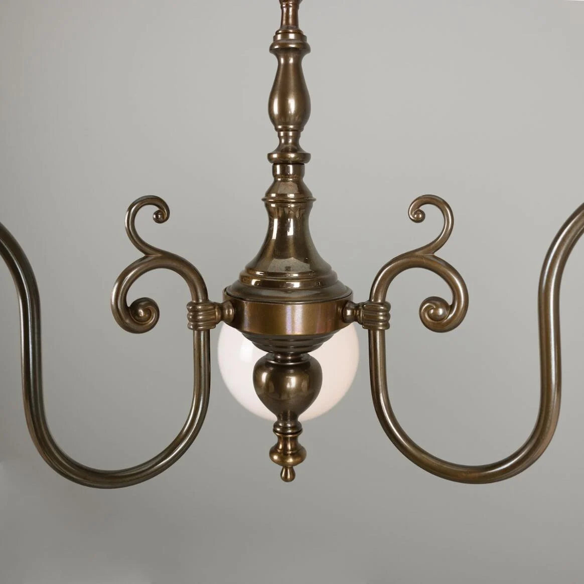 Eldron Traditional Chandelier with Opal Globes, Three-Arm