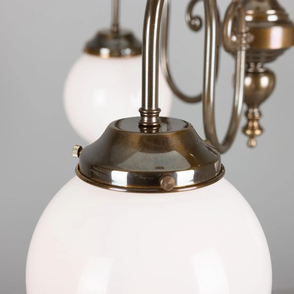 Eldron Traditional Chandelier with Opal Globes, Three-Arm