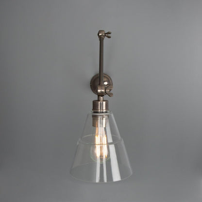 Lyx Glass Cone Adjustable Arm Wall Light