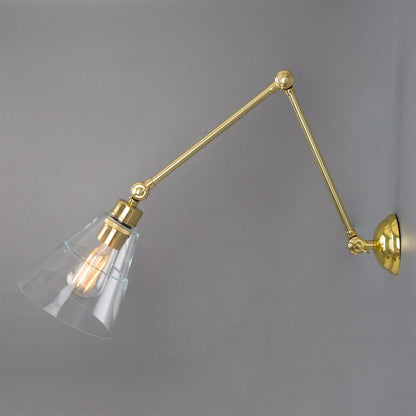 Lyx Glass Cone Adjustable Arm Wall Light
