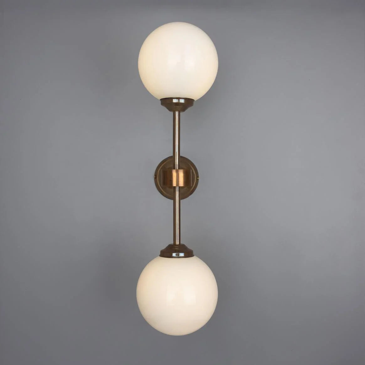 Yaounde Double Glass Globe Brass Wall Light