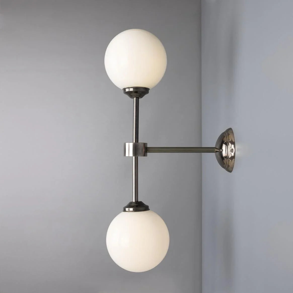 Yaounde Double Glass Globe Brass Wall Light