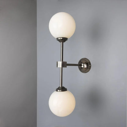 Yaounde Double Glass Globe Brass Wall Light