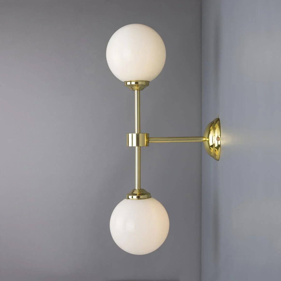 Yaounde Double Glass Globe Brass Wall Light