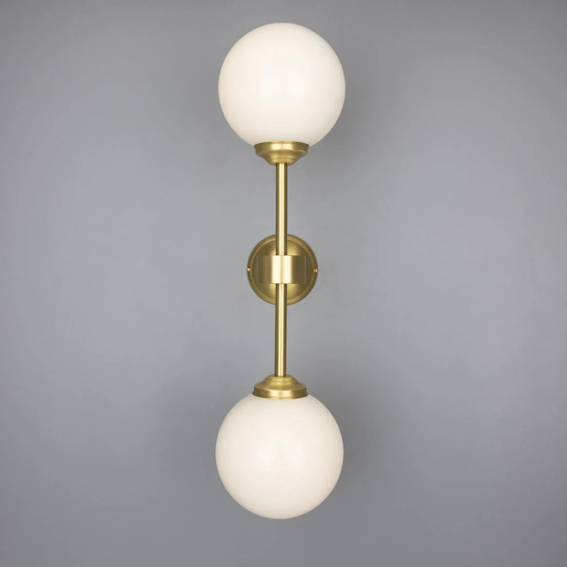 Yaounde Double Glass Globe Brass Wall Light