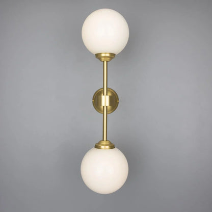 Yaounde Double Glass Globe Brass Wall Light