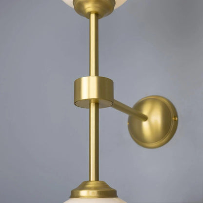 Yaounde Double Glass Globe Brass Wall Light