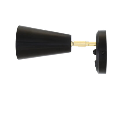 Cashel Brass Cone Wall Light with Switch