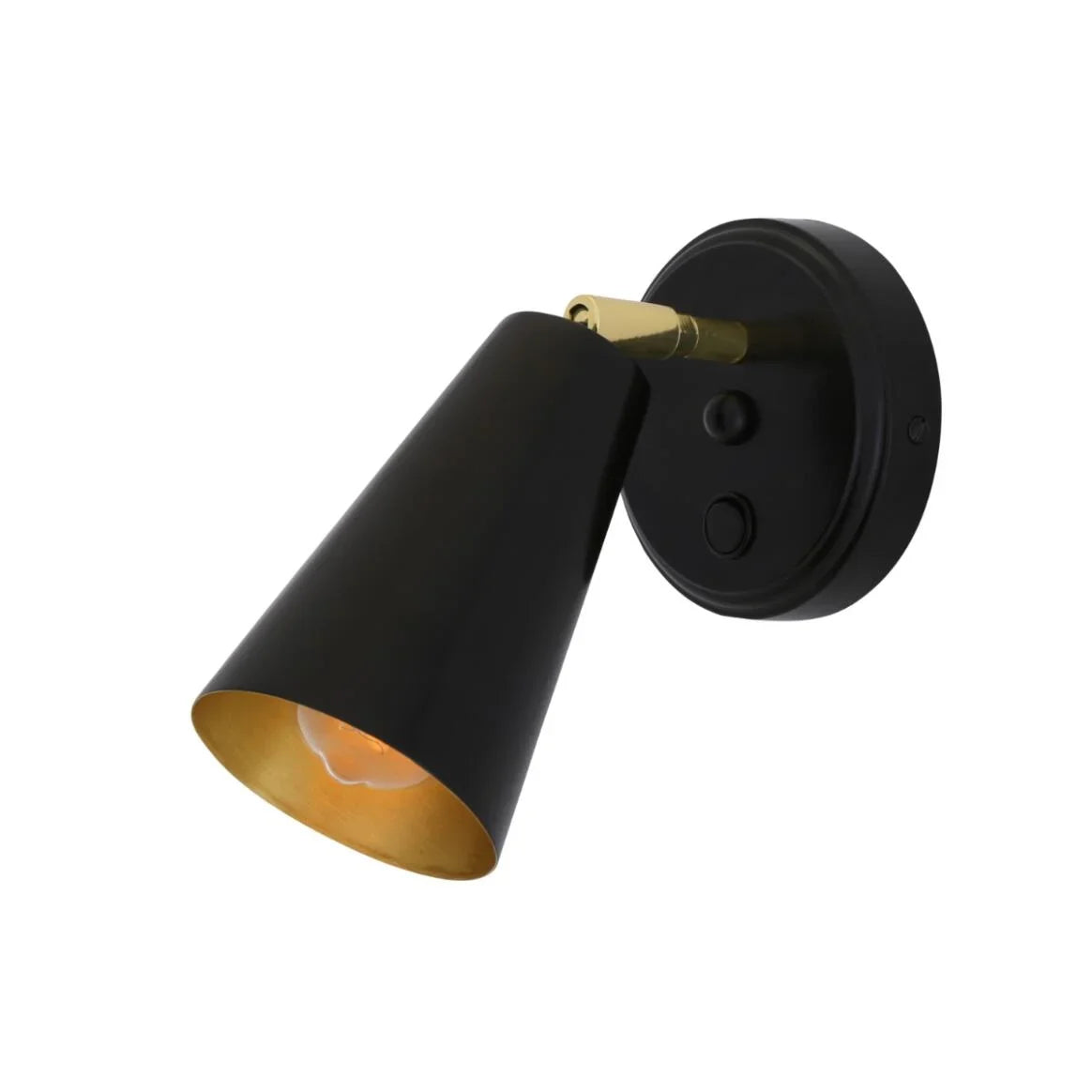 Cashel Brass Cone Wall Light with Switch