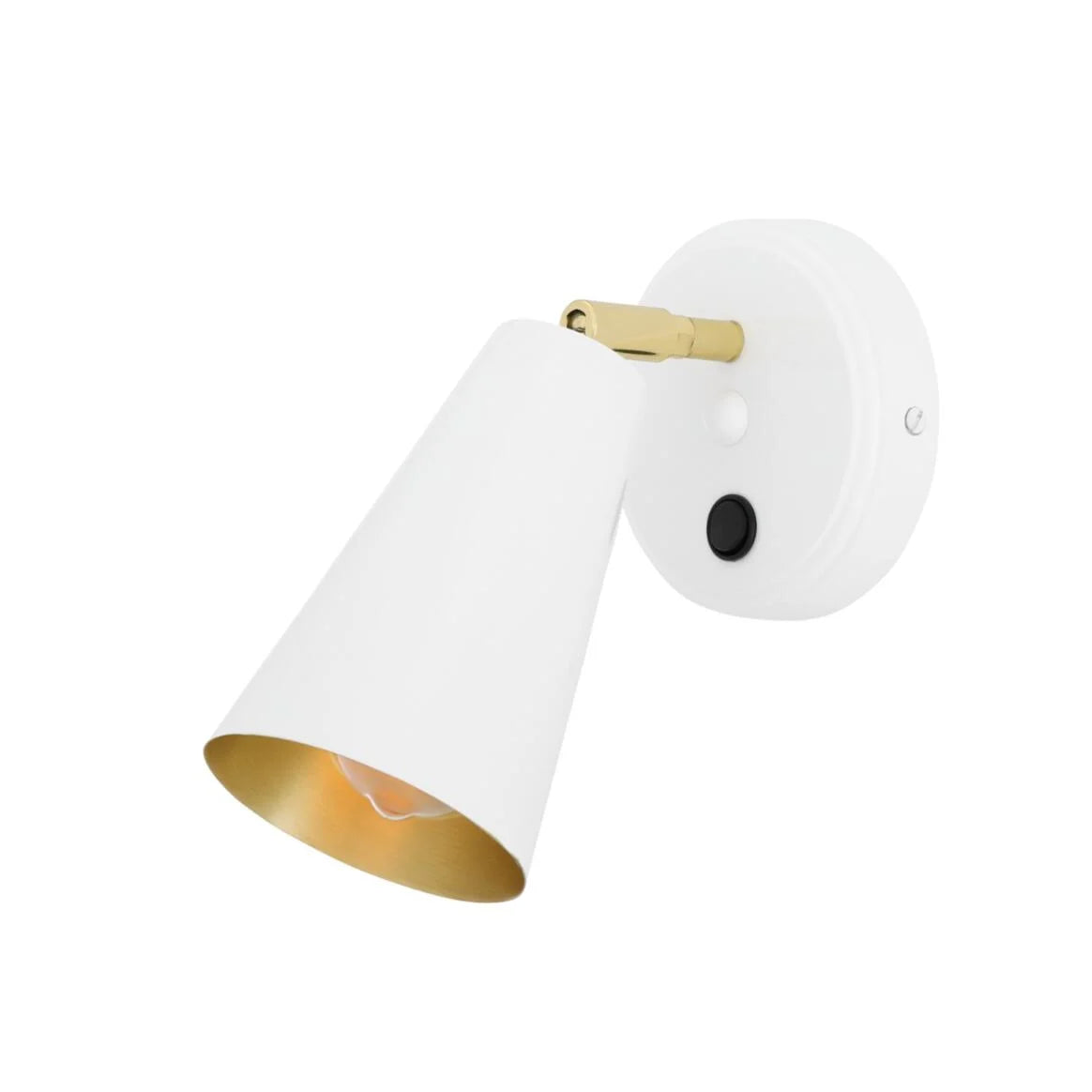 Cashel Brass Cone Wall Light with Switch