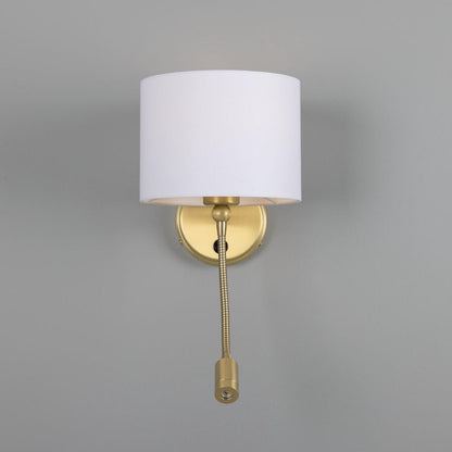 Longford Brass Wall Light with Flexible Arm and Reading Spotlight