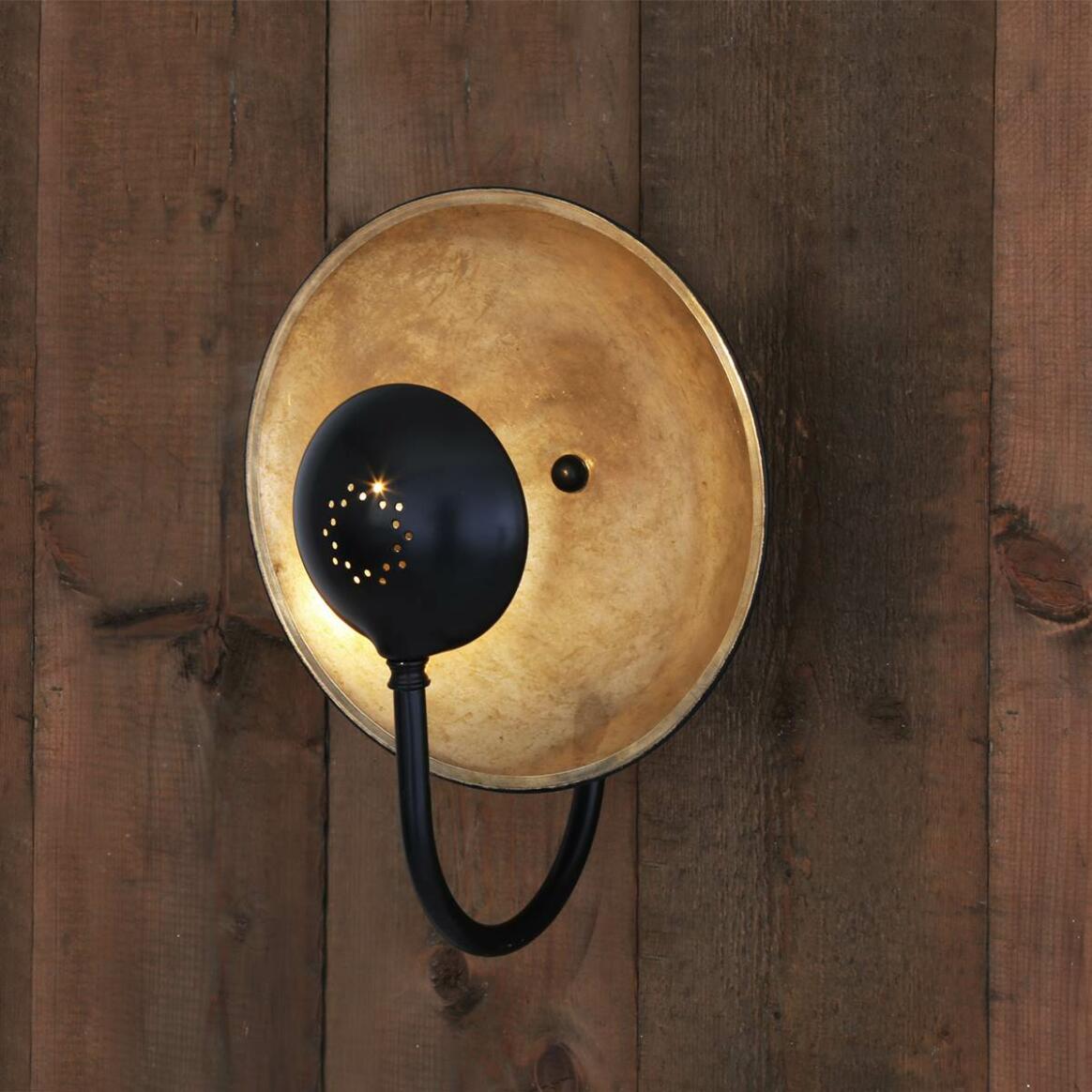 Orebro Vintage Brass Dish Wall Light