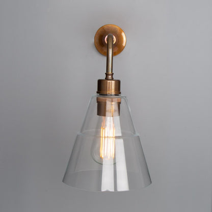 Lyx Clear Glass Cone Modern Wall Light