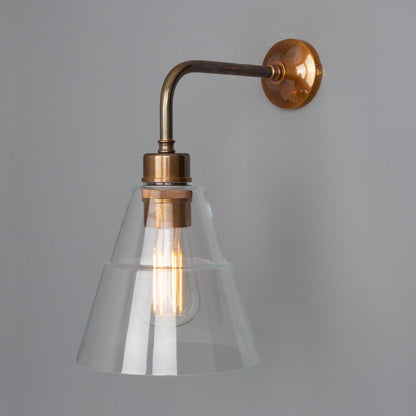 Lyx Clear Glass Cone Modern Wall Light