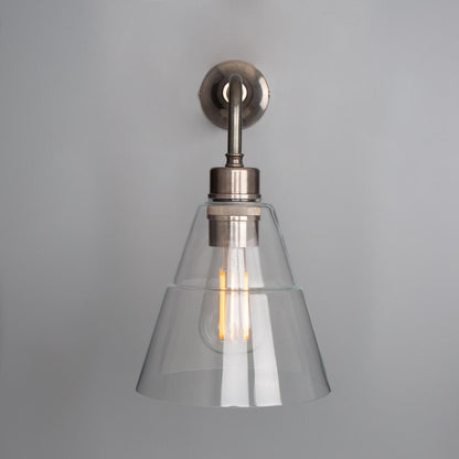 Lyx Clear Glass Cone Modern Wall Light