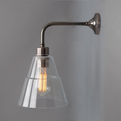 Lyx Clear Glass Cone Modern Wall Light