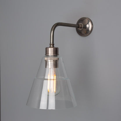 Lyx Clear Glass Cone Modern Wall Light