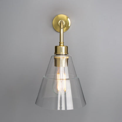 Lyx Clear Glass Cone Modern Wall Light