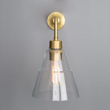 Lyx Clear Glass Cone Modern Wall Light