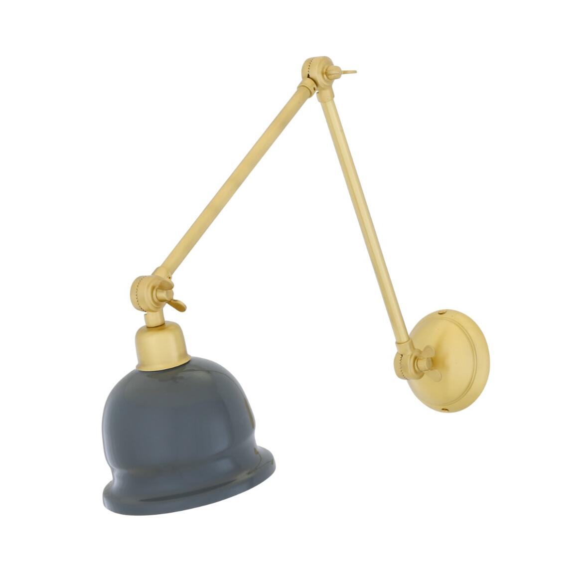 Nico Vintage Adjustable Arm Picture Light with Brass Shade