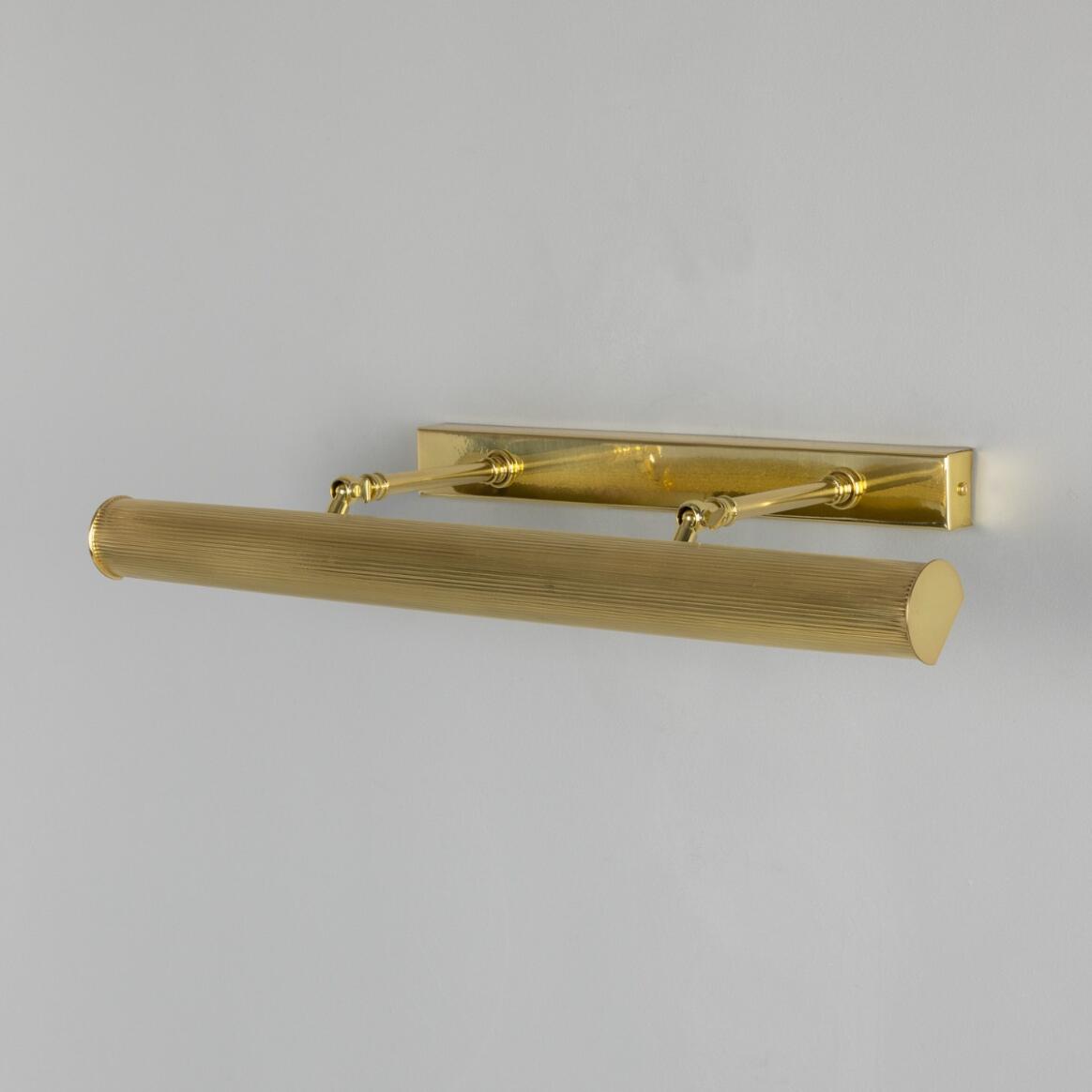 Cambridge Adjustable Reeded Brass Picture Light IP20
