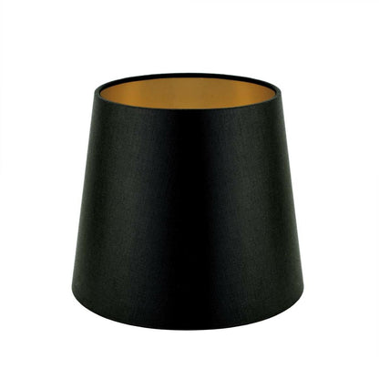 Kangos Polished Brass and Black Pillar Wall Light with Fabric Shade